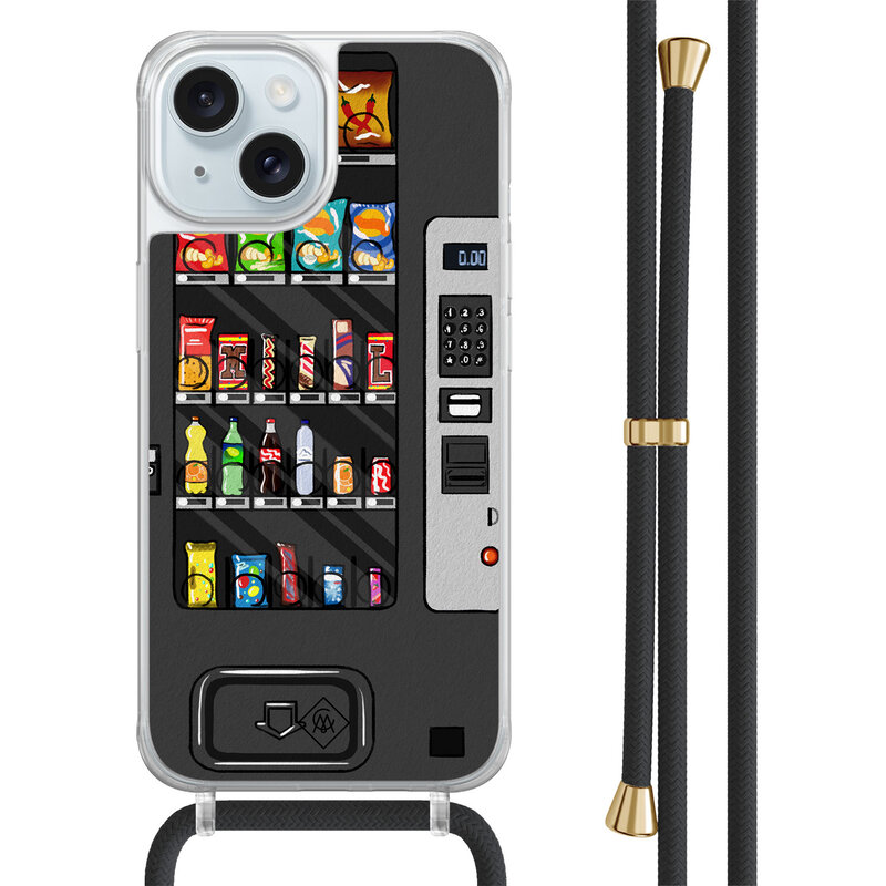 Casimoda iPhone 15 hoesje met zwart koord - Snoepautomaat