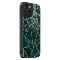 Casimoda iPhone 15 glazen hardcase - Blue shapes