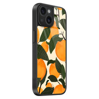 Casimoda iPhone 15 glazen hardcase - Orange garden