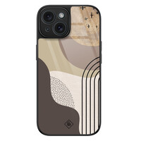 Casimoda iPhone 15 glazen hardcase - Abstract almond