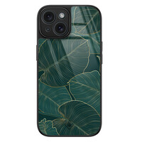Casimoda iPhone 15 glazen hardcase - Monstera leaves