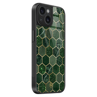 Casimoda iPhone 15 glazen hardcase - Kubus groen