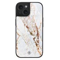 Casimoda iPhone 15 glazen hardcase - Marmer goud