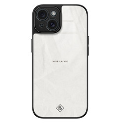 Casimoda iPhone 15 glazen hardcase - Vive la vie