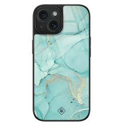 Casimoda iPhone 15 glazen hardcase - Touch of mint