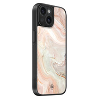 Casimoda iPhone 15 glazen hardcase - Marmer waves