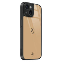 Casimoda iPhone 15 glazen hardcase - Hart bruin