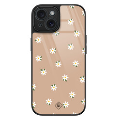 Casimoda iPhone 15 glazen hardcase - Sweet daisies