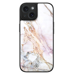 Casimoda iPhone 15 glazen hardcase - Parelmoer marmer