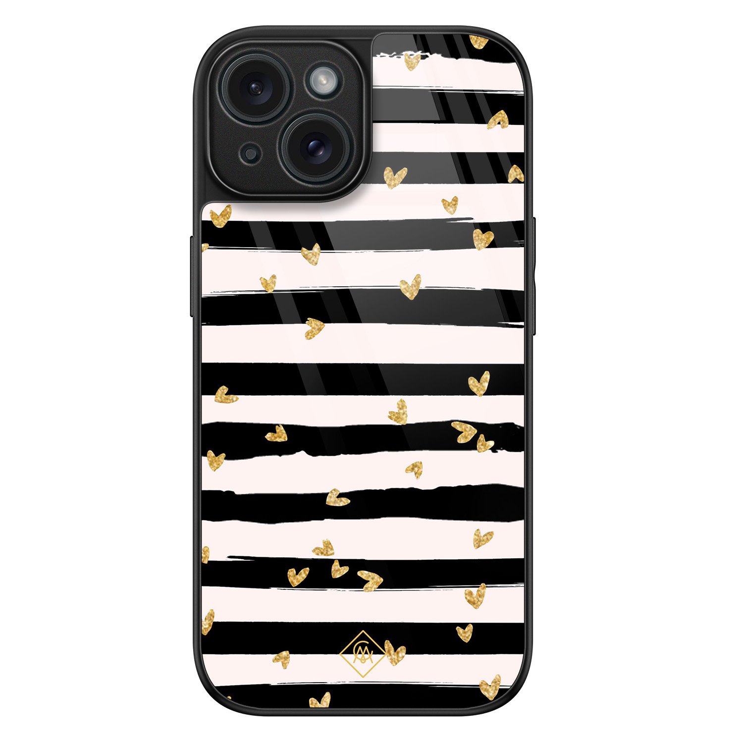 iPhone 15 glazen hardcase - Hart streepjes