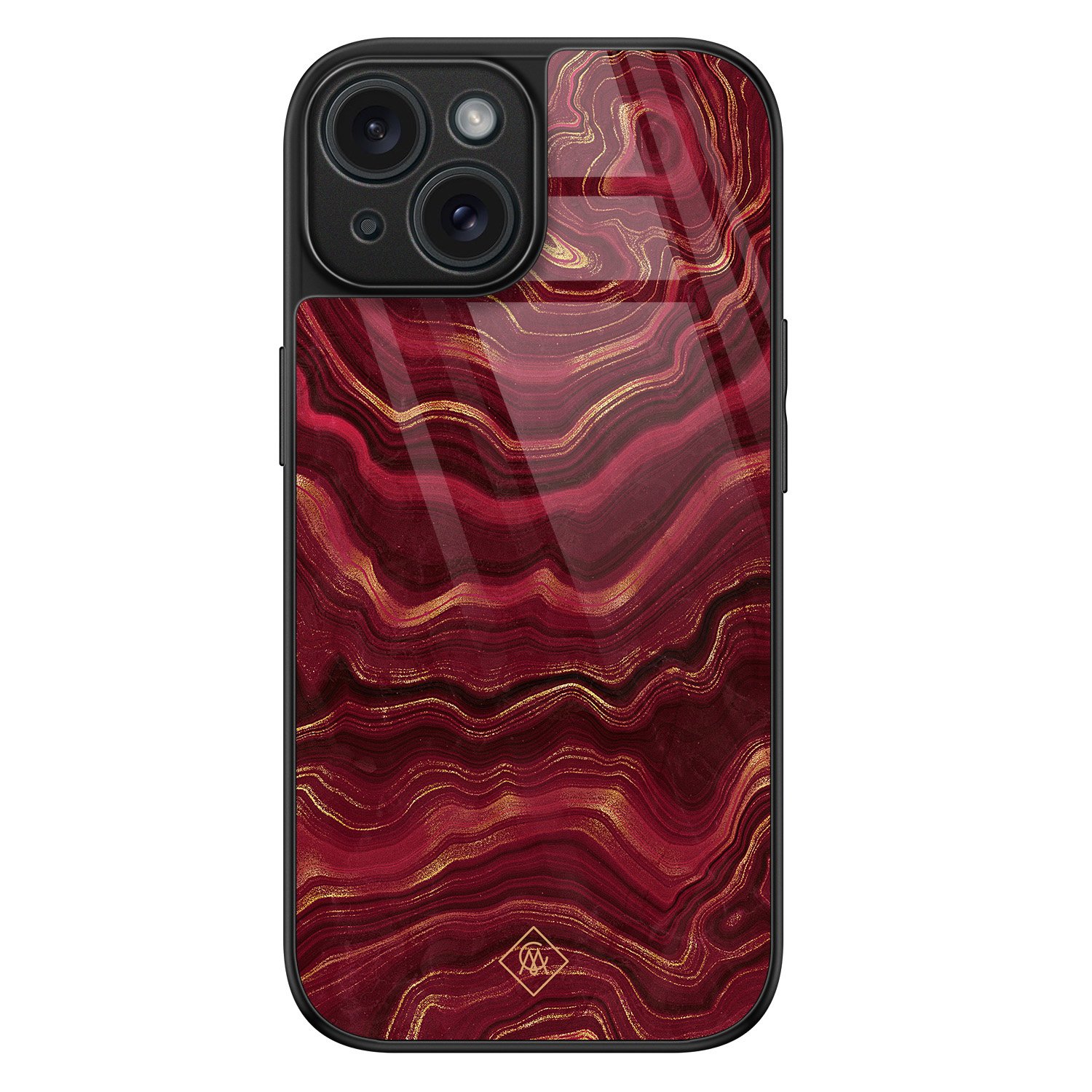 iPhone 15 glazen hardcase - Agate rood