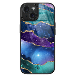 Casimoda iPhone 15 glazen hardcase - Space borders