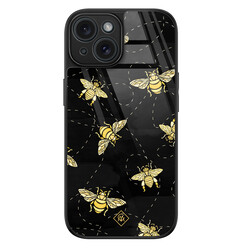 Casimoda iPhone 15 glazen hardcase - Bee yourself
