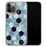 Casimoda iPhone 12 (Pro) hybride hoesje - Blue cubes