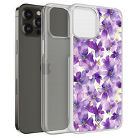 Casimoda iPhone 12 (Pro) hybride hoesje - Floral violet