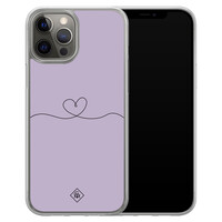 Casimoda iPhone 12 (Pro) hybride hoesje - Hart lila