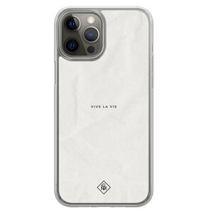 Casimoda iPhone 12 (Pro) hybride hoesje - Vive la vie