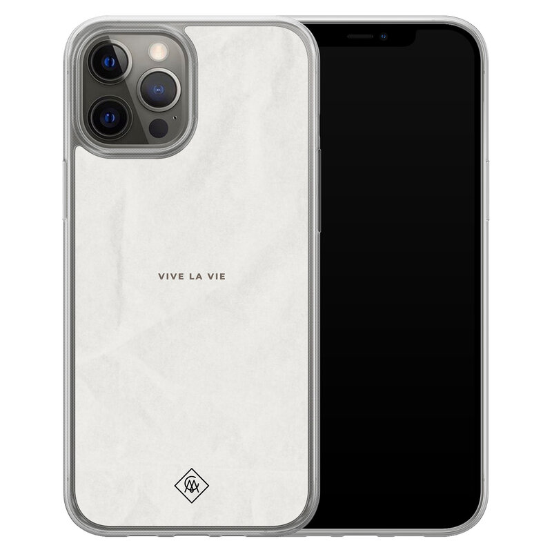 Casimoda iPhone 12 (Pro) hybride hoesje - Vive la vie
