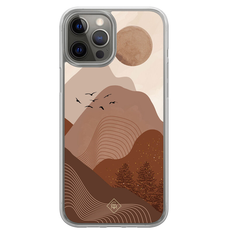 Casimoda iPhone 12 (Pro) hybride hoesje - Mountain birds