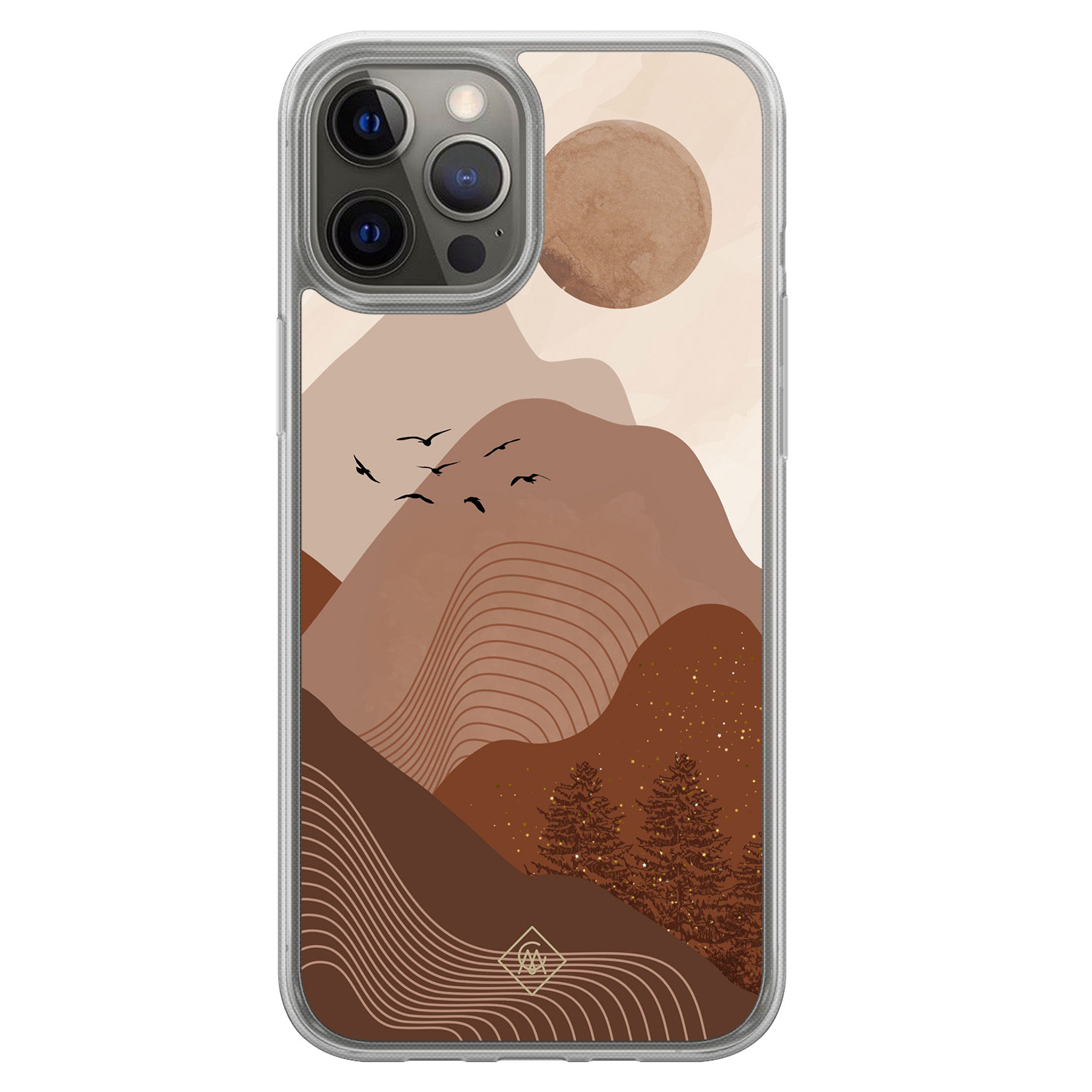 iPhone 12 (Pro) hybride hoesje - Mountain birds