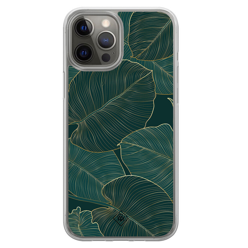 Casimoda iPhone 12 (Pro) hybride hoesje - Monstera leaves