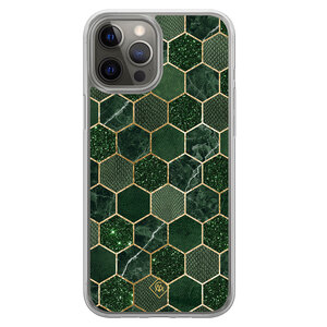 Casimoda iPhone 12 (Pro) hybride hoesje - Kubus groen