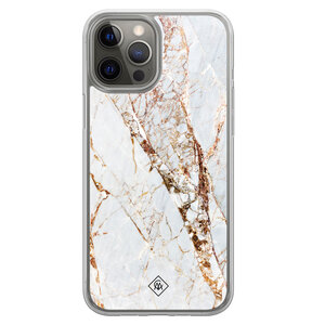 Casimoda iPhone 12 (Pro) hybride hoesje - Marmer goud