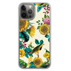 Casimoda iPhone 12 (Pro) hybride hoesje - Sunflowers
