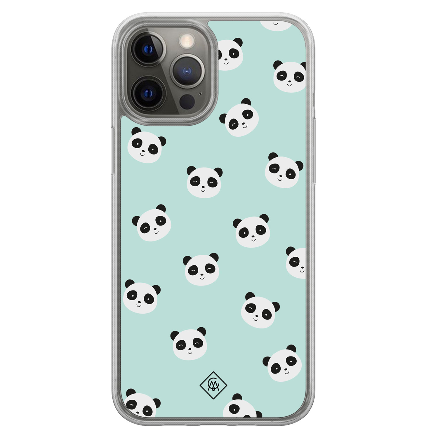 iPhone 12 (Pro) hybride hoesje - Panda print