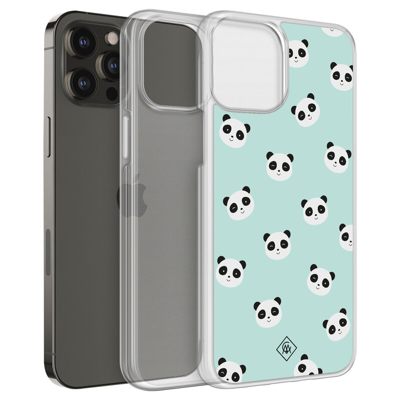 Casimoda iPhone 12 (Pro) hybride hoesje - Panda print