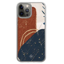 Casimoda iPhone 12 (Pro) hybride hoesje - Abstract terracotta