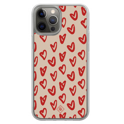 Casimoda iPhone 12 (Pro) hybride hoesje - Sweet hearts