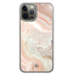 Casimoda iPhone 12 (Pro) hybride hoesje - Marmer waves