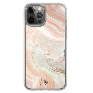 Casimoda iPhone 12 (Pro) hybride hoesje - Marmer waves