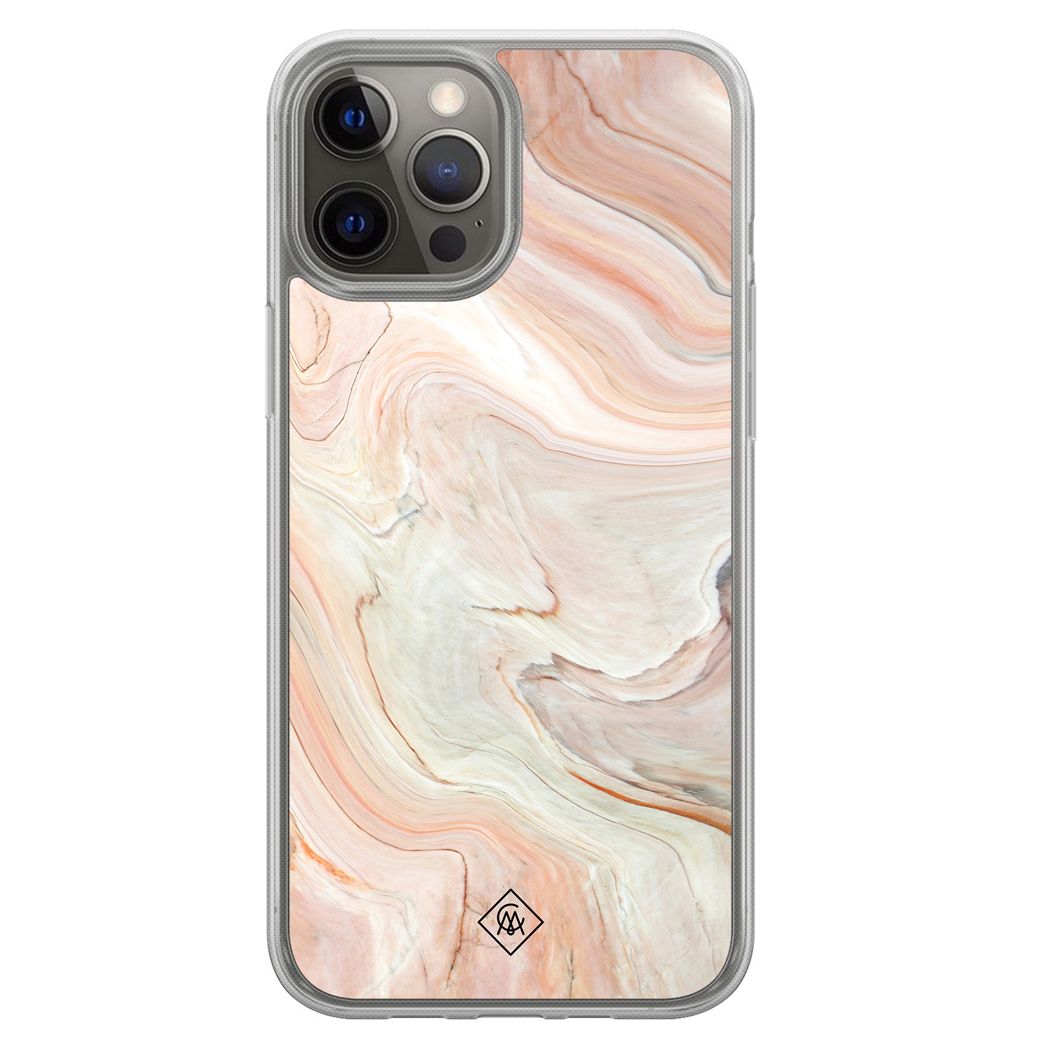 iPhone 12 (Pro) hybride hoesje - Marmer waves