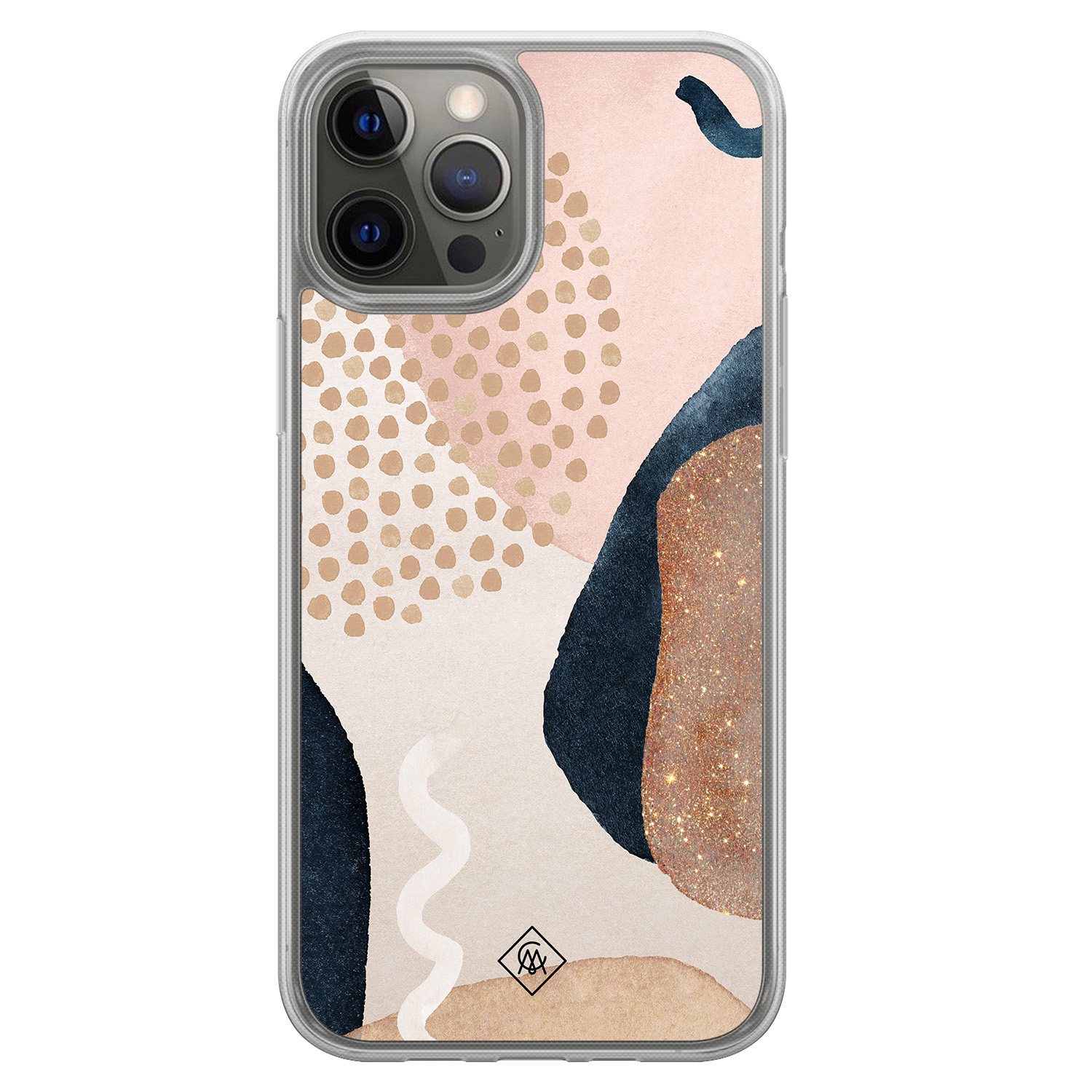 iPhone 12 (Pro) hybride hoesje - Abstract dots