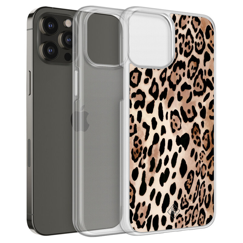 Casimoda iPhone 12 (Pro) hybride hoesje - Golden wildcat