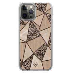 Casimoda iPhone 12 (Pro) hybride hoesje - Leopard abstract