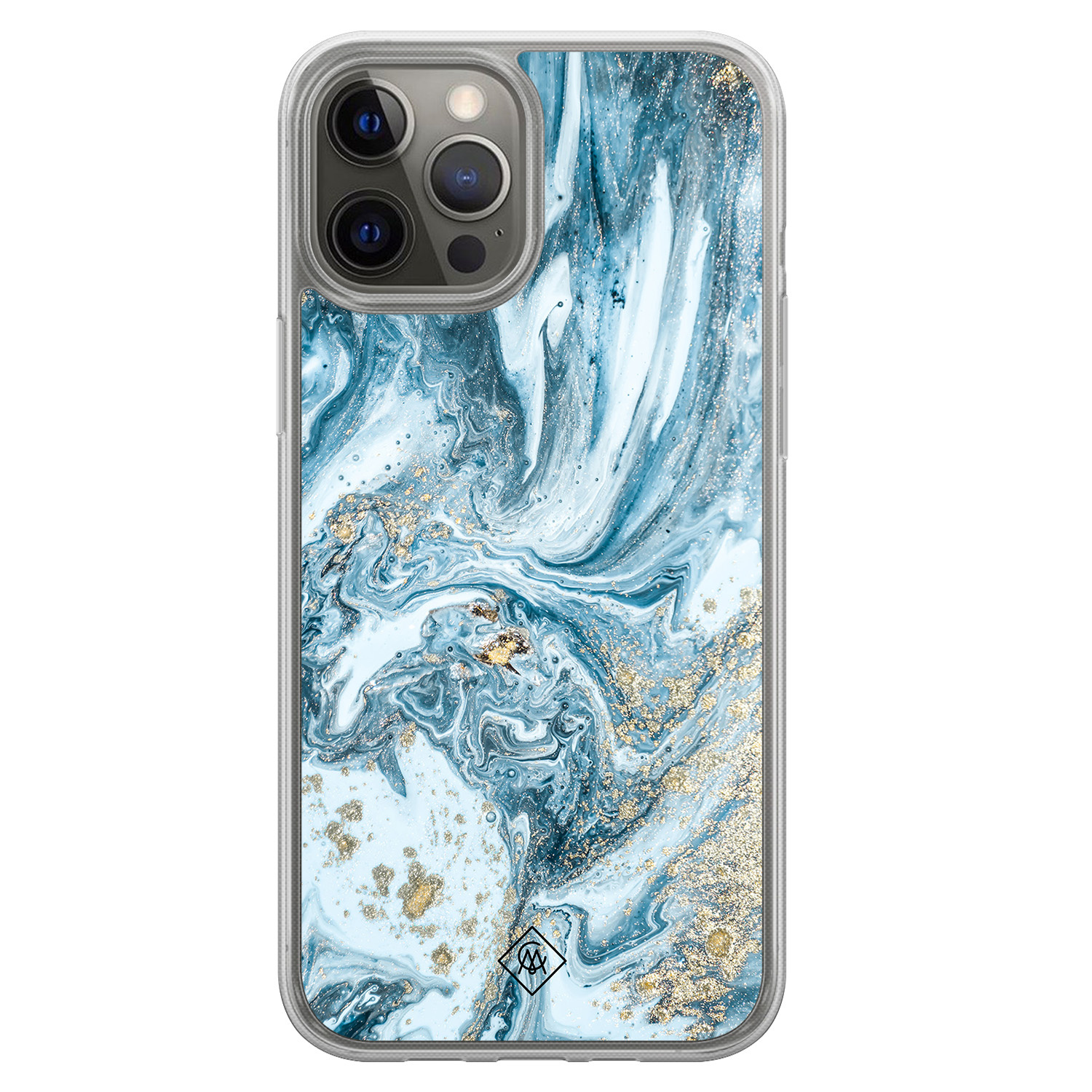 iPhone 12 (Pro) hybride hoesje - Marble sea