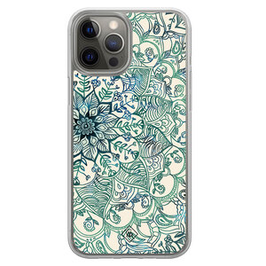 Casimoda iPhone 12 (Pro) hybride hoesje - Mandala blauw