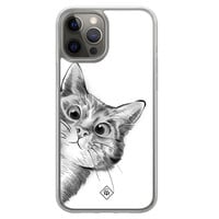 Casimoda iPhone 12 (Pro) hybride hoesje - Kat kiekeboe