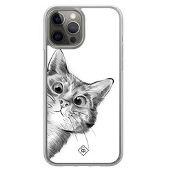 Casimoda iPhone 12 (Pro) hybride hoesje - Kat kiekeboe