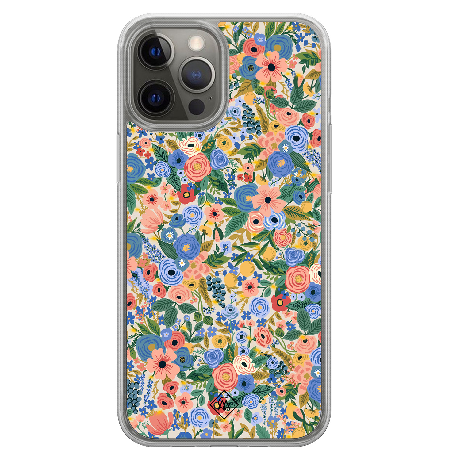 iPhone 12 (Pro) hybride hoesje - Blue gardens