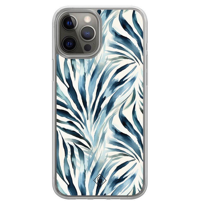 Casimoda iPhone 12 (Pro) hybride hoesje - Japandi waves