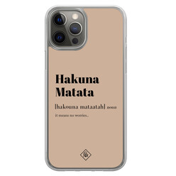 Casimoda iPhone 12 (Pro) hybride hoesje - Hakuna matata
