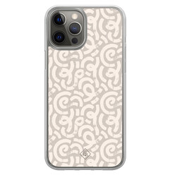 Casimoda iPhone 12 (Pro) hybride hoesje - Ivory abstraction