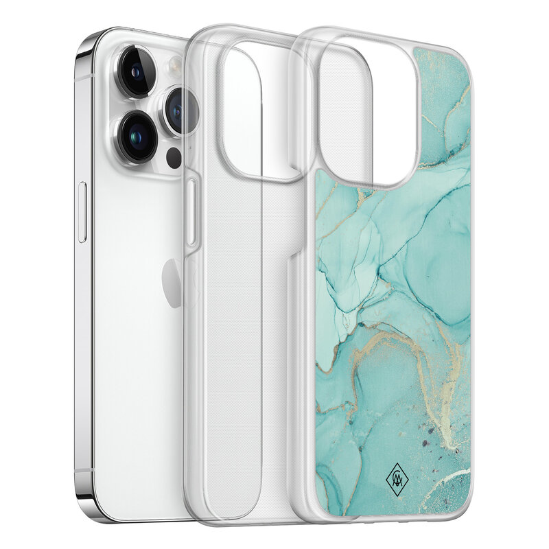 Casimoda iPhone 14 Pro hybride hoesje - Touch of mint