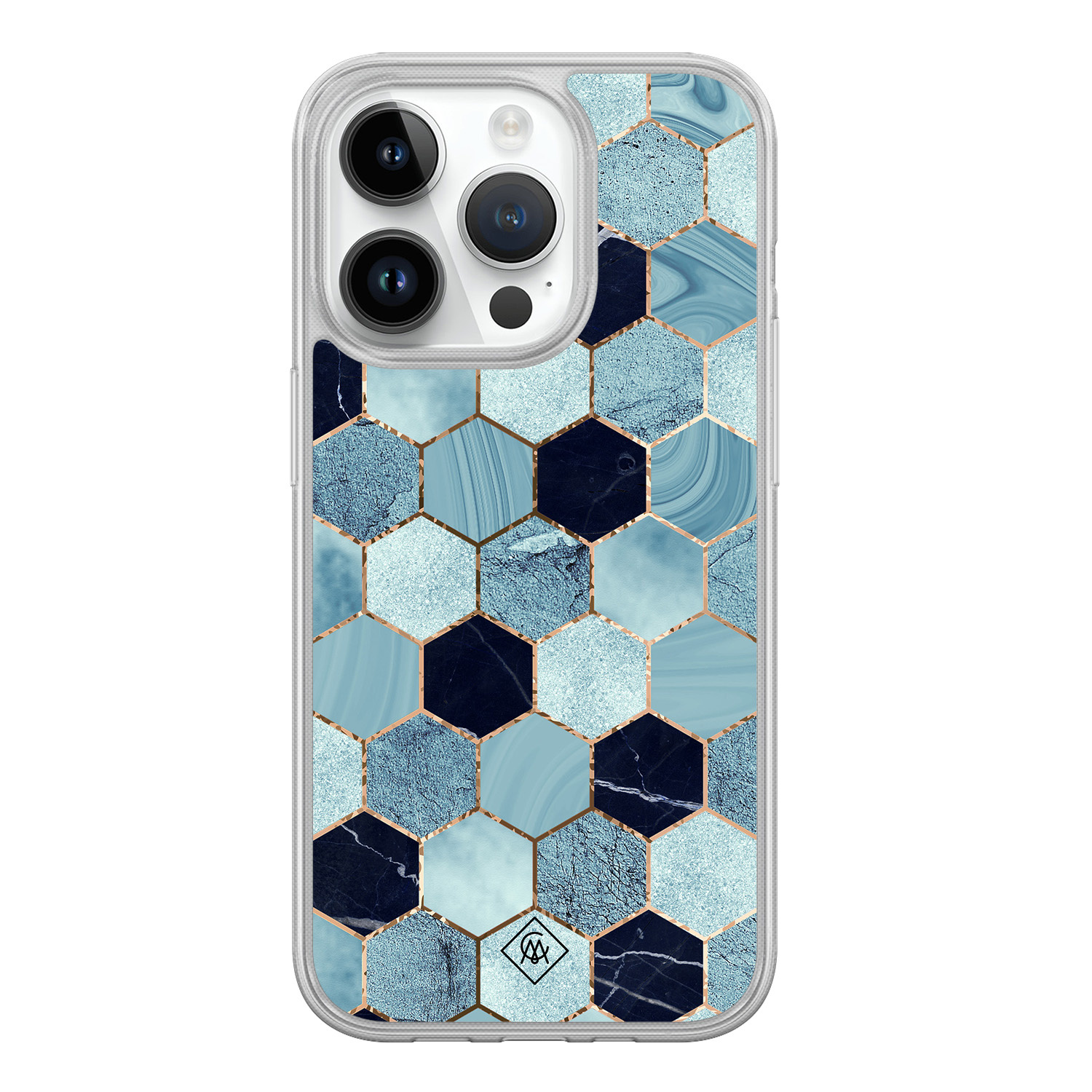 iPhone 14 Pro hybride hoesje Blue cubes