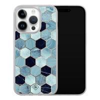 Casimoda iPhone 14 Pro hybride hoesje - Blue cubes
