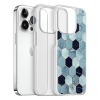 Casimoda iPhone 14 Pro hybride hoesje - Blue cubes